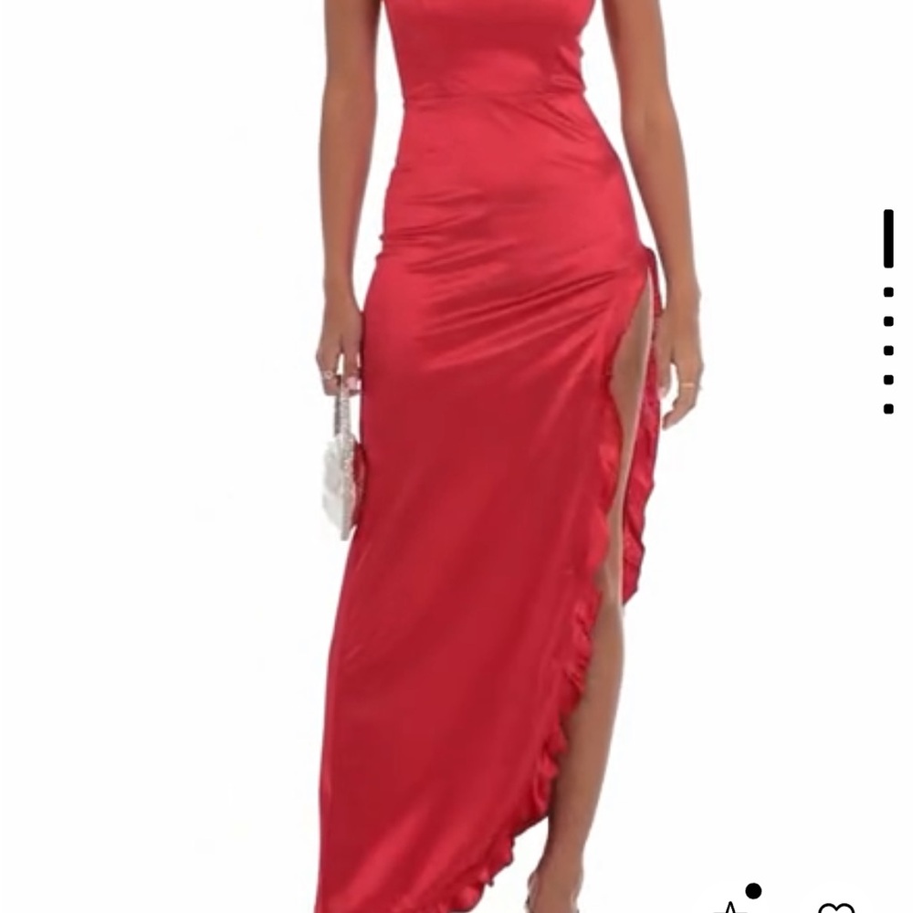 Lucy In The Sky Strapless Satin Red Dress
